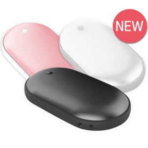 충전식 손난로 대용량 보조배터리 양면발열 8시간지속 핫팩 5000mAh C타입, 블랙