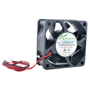 저소음 ANCHAOPU 전원 충전기 섀시 CPU용 냉각 선풍기 선풍기 6025 DC12V 0.23A 3000pm 6cm 60mm 60x60x25mm, Black, 고정 컬러, [01] 2.54 2pin, 1개
