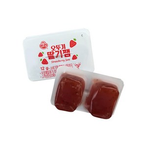 일회용 딸기잼 20개 +다용도 보관 파우치(S) 휴대용 캠핑 식빵 모닝빵 잼 디스펜팩, 12g