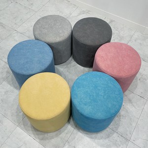 H49 큐브 원형 보조스툴 화장대의자, 하늘(SO-1), 1개