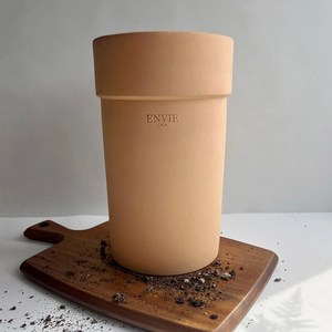 베트남토분 원통 실내화분 홈가드닝 인테리어 앙비까사 ENVIE CASA, 피치 19 cm, 1개