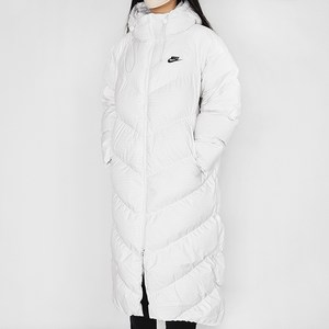 나이키 우먼스 덕다운 롱패딩 NSW WINDPUFFER 루즈 핏 HOODIE DOWN 파카 화이트