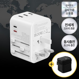 감비앤코 여행용 멀티 어탭터 JY-307MAX +가죽케이스, 1개