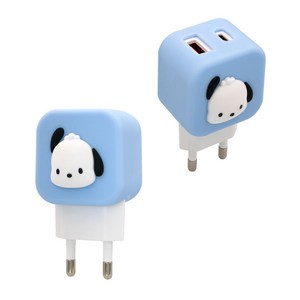 산리오 초고속 충전기 25W 듀얼 어댑터 급속 PD PPS USB C타입 아이폰 갤럭시, 포차코, 1개