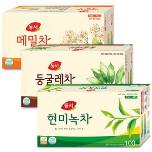 동서 현미녹차100T+둥글레차100T+메밀차100T 1.5ml, 3개, 100개