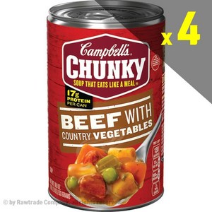 캠벨 청키 비프 베지터블 수프 553g x4팩 Chunky Soup Beef County Vegetables 18.8oz, 533g, 4개