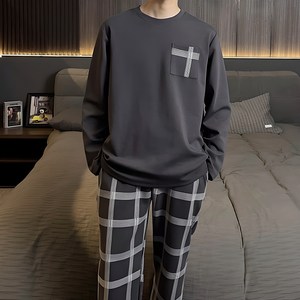 세컨핑크 남성용 나는 솔로탈출 패션 긴팔 잠옷 상하의 세트