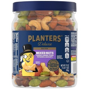 플랜터스 솔티드 믹스 너츠 1.58 kg 182951, 27 Ounce (Pack of 1), 소금(땅콩, 아몬드, 캐슈, 헤이즐넛, 피칸)