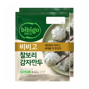 [냉동] CJ 비비고 찰보리감자만두 600g+600g 2입 업소용 대용량 캠핑 식자재, 1.2kg, 2개