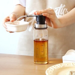 펌프 오일병 300ml 스티커증정 내열유리 시럽병 양념병, 1개