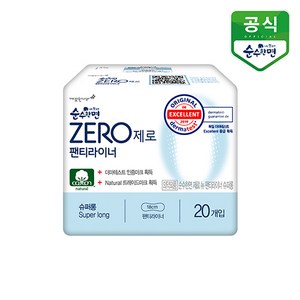 꺠끗한나라 순수한면 제로(zero) 팬티라이너 20개입, 슈퍼, 12개