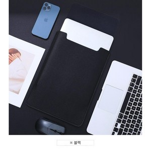 넥스트제닉스 노트북 가죽 파우치 15.6인치, 블랙, 1개