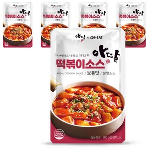 아딸 리잇 떡볶이 소스 (보통맛), 5개, 100g