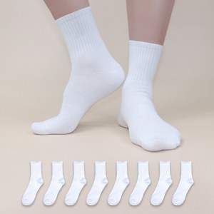 비바슈슈 남성용 무지 중목 양말 8켤레