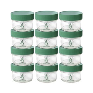 Sage Spoonfuls 세이지 스푼풀 유리 이유식 용기 (120ML 240ML), 플라스틱 120ML 12개, 120ml, 12개