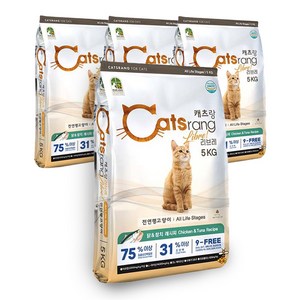 캐츠랑 전연령 20kg (5kg X 4개) 전연령 올라이프 고양이 건식사료 닭고기 + 참치 길냥이사료 길고양이 캐츠랑 대용량사료, 5kg, 4개, 상세페이지 참조
