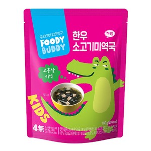 푸디버디 유아용 한우 소고기미역국, 180g, 5개