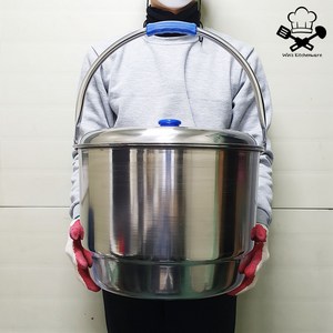 우승주방 국산 스텐 들통 찜통 양동이 찜솥 찜판포함, 7호 38L, 1개