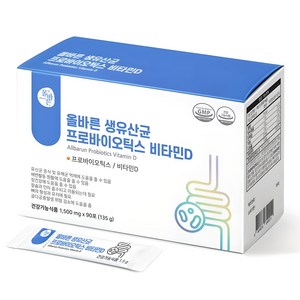 올바른건강식품 생유산균 프로바이오틱스 비타민D 90p, 135g, 1개