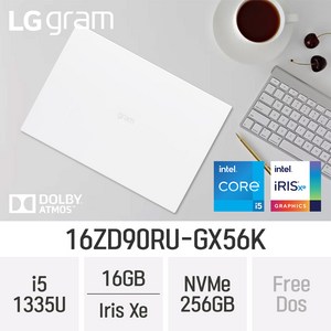 *당일출고/새학기시즌* LG전자 2023 그램16 13세대 16ZD90RU-GX56K - 최신형 업무용 노트북 [파우치/무선마우스 증정], FREEDOS, 16GB, 256GB, 코어i5, W