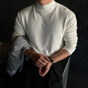 남자반폴라니트 터틀넥 남성 반목니트 스판 부드러운 빅사이즈