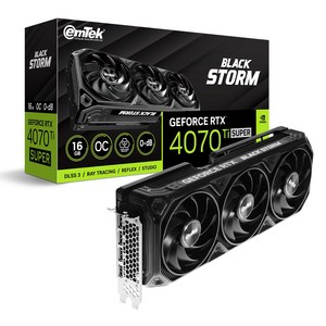 이엠텍 지포스 RTX 4070 Ti SUPER BLACK STORM OC D6X 16GB, 1개, 선택하세요