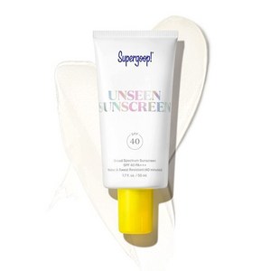 Supegoop 메이크업 제품 보이지 않는 넓은 스펙트럼 글로우스크린 얼굴 바디 50ml, 1개