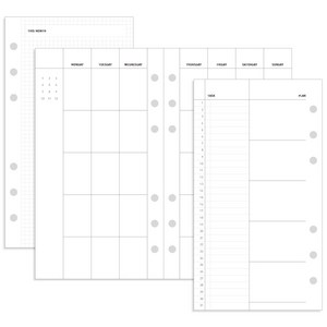 데이스테이션 A6 B6 6공 바인더 먼슬리 플래너 월간속지, 월, 분리형, 심플