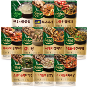 비비고 국탕찌개 10종(한우사골곰탕+스팸부대찌개+차돌된장찌개+돼지김치찌개+갈비탕+시래기감자탕+남도식추어탕+듬뿍미역국+듬뿍설렁탕+듬뿍육개장), 1세트, 460g