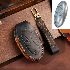 현대 자동차 스마트 키케이스 차 가죽 키홀더 키링 키커버 더뉴아반떼 디 올뉴 그랜저 GN7 아이오닉6 디 올뉴 코나 SX2 싼타페 MX5 쏘나타 디 엣지 5버튼 7버튼, A TYPE 01 (5버튼), 블랙