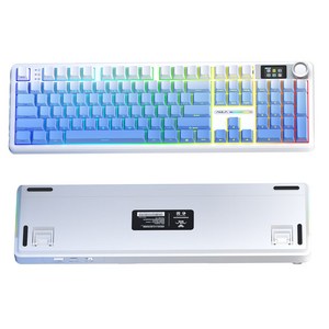AULA F108 /F108 PRO 기계식 3모 키보드 RGB 풀배열 핫스왑, 제조사축, F108po, 아이스블루 측가인 풍령축