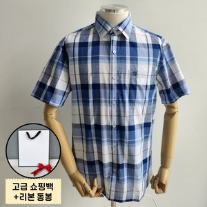 [매장정품] 닥스 DAKS 남성용 면혼방 여름 체크 반팔 셔츠 남방 시원한원단 선물포장제 동봉
