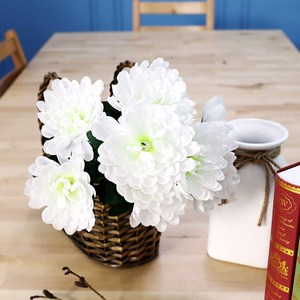 조아트 3+2행사 인테리어조화 꽃 성묘꽃 산소꽃 납골당꽃 40종 모음, 02_국화 10송이-크림