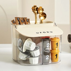 당구리마켓 다용도수납박스 커피캡슐보관함 티백 커피 보관 탕비실정리, 2개