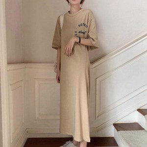 코코블랑 세컨데이 뒷트임코튼 반팔 원피스