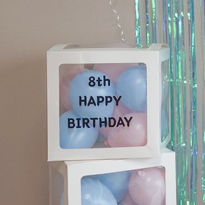 연지마켓 생일 풍선 레터링 DIY 벌룬박스, 벌룬박스 블루(레터링 포함)