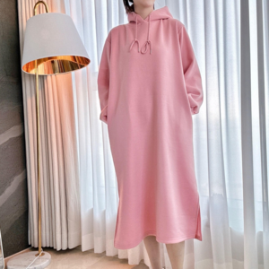 [쥐베리] 기모 후드원피스 롱 원피스 데일리룩 겨울 원피스 빅사이즈 원피스 루즈핏
