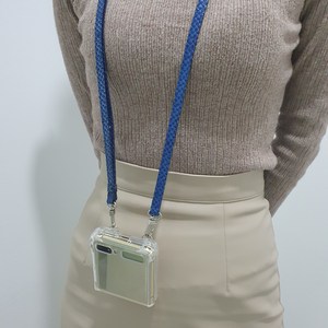 BonAtti 갤럭시 Z플립2 1 제트플립2 지플립1 5G 4G 천연 소가죽 크로스 줄 목걸이 방탄 젤 하드 핸드폰케이스