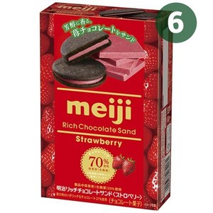 Meiji 메이지 리치 초콜릿샌드 딸기 6개입 x6팩, 6개