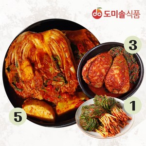 (m)도미솔 사랑채 포기김치 5kg + 천수무 김치 3kg + 파김치 1kg, 1개, 9kg