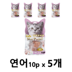 더캣츠 그대로 미니포켓 고양이 간식 연어 10p, 연어맛, 40g, 5개