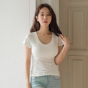 아이앤비 여성용 모달 브라탑 반팔 티셔츠