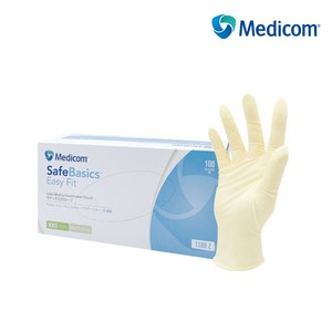 메디컴 세이프베이직 이지핏 라텍스장갑, 아이보리, 대(L), 1개