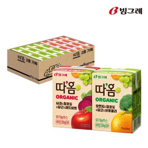 빙그레 따옴 유기농 주스 120ml 24개 기획 오렌지브로콜리(12입) + 사과레드비트(12입), 1세트