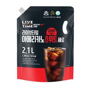 라이브타임 아메리카노 스위트제로 2100ml, 2.1L, 6개