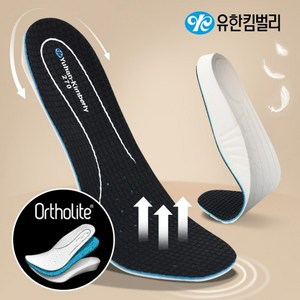 유한킴벌리 향균 인솔 기능성 쿠션 운동화 안전화 작업화 등산화 군화 깔창, 블랙, 1개