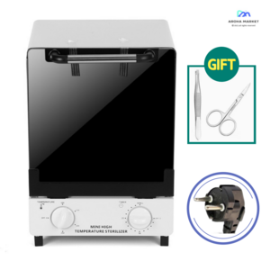 아로하 건열멸균기 치과용 피부샵 네일 살균기 미니 소독기 의료 치과 구강 장비 살균기 소독 캐비닛 매니큐어 도구 고온 소독 상자 기계 소형, 화이트