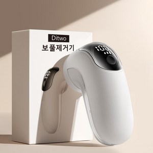 Ditwo 휴대용 충전식 6중날 보풀제거기, 흰색