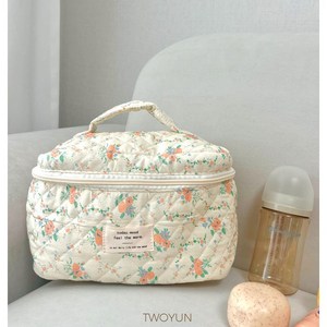 투윤 누빔 파우치 기저귀 미니 가방 마실백, 오렌지플라워