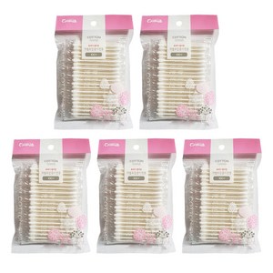 100%순면 COTTON SWAB 종이면봉 7.5cm 100개입(개별포장), 5개, 100개입